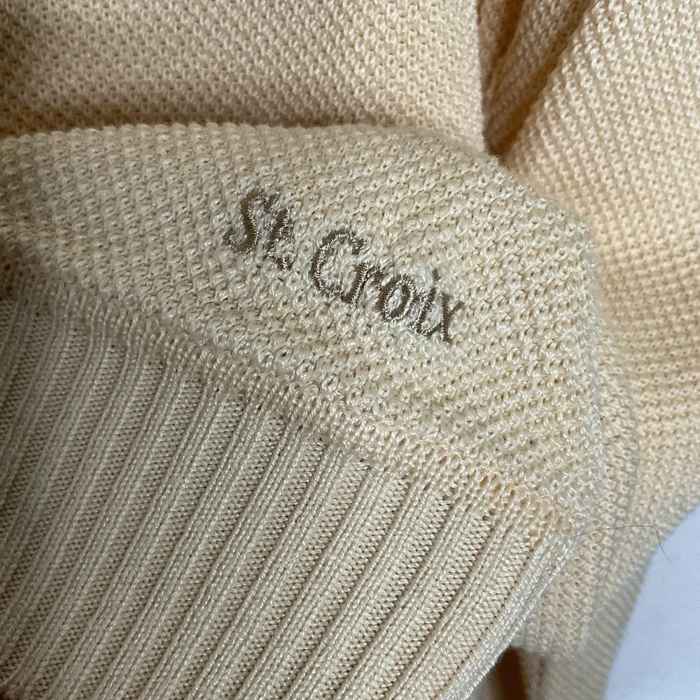St. Croix  Foursome Sweater Men's Size 2XL ‎ Long Pastel Yellow V-Neck Pullover